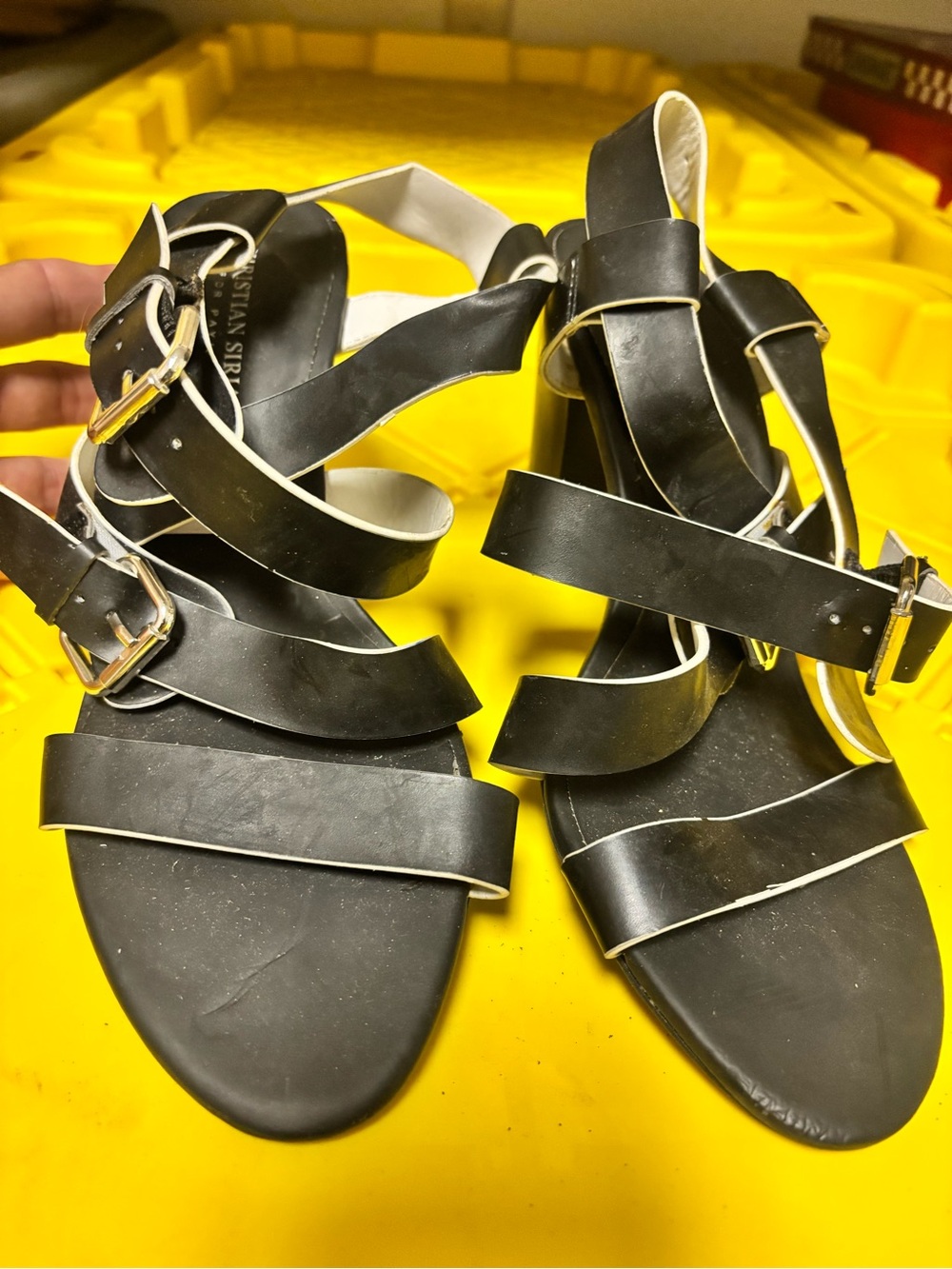 Black Strappy Women's Sandals with  Buckles